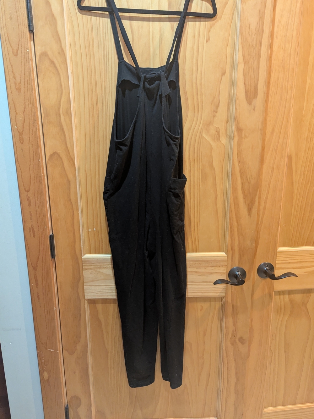 Storq Black Women's Maternity Cotton Jumpsuit Overalls - Picture 5 of 7